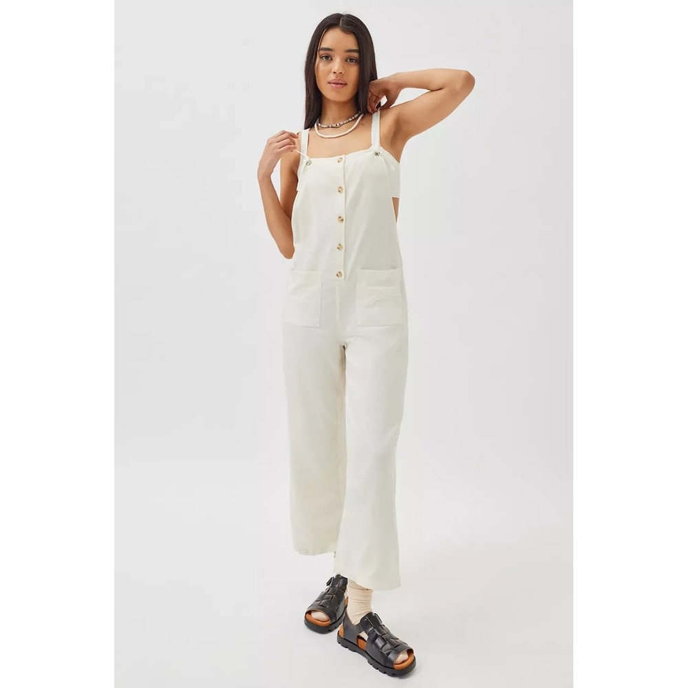 Billabong Beach Cruiser Jumpsuit in Ivory Button Front Size XS NWT